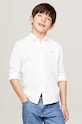 Tommy Hilfiger koszula bawełniana dziecięca bawełna biały KB0KB09077.9BYH.128.176