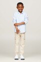 Детская хлопковая рубашка Tommy Hilfiger голубой KB0KB09081.9BYH.128.176