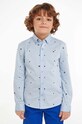 Tommy Hilfiger koszula bawełniana dziecięca wzorzyste niebieski KB0KB09136.9BYH.104.122