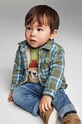 Mayoral koszula bawełniana niemowlęca zielony 2187.3D.Baby.9BYH