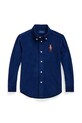 Polo Ralph Lauren camasa de bumbac pentru copii lung bleumarin 322878882003