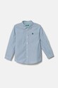 United Colors of Benetton camicia di cotone per neonato lunga blu 54AZGQ00J.P.Seaso.9BYH