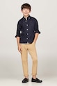 Детская хлопковая рубашка Tommy Hilfiger тёмно-синий KB0KB09262.9BYH.98.122