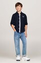 Παιδικό πουκάμισο Tommy Hilfiger σκούρο μπλε KB0KB09265.9BYH.128.176