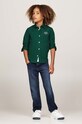 Παιδικό πουκάμισο Tommy Hilfiger πράσινο KB0KB09265.9BYH.128.176