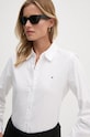 Bombažna srajca Tommy Hilfiger bela WW0WW42019