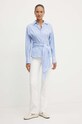Weekend Max Mara koszula bawełniana 2425116071600 niebieski AW24