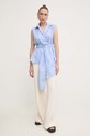 Weekend Max Mara koszula bawełniana 2425116121600 niebieski AW24