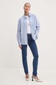 Бавовняна сорочка Guess Jeans W4YH68.WGCF1 блакитний SS25