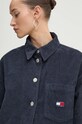 Košulja od samta Tommy Jeans mornarsko plava DW0DW18619