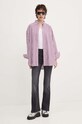 Βαμβακερό πουκάμισο Tommy Jeans DW0DW19236 μωβ AW24