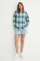 Lauren Ralph Lauren camasa din bumbac 200947644 turcoaz AW24