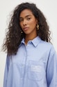 Elisabetta Franchi camasa din bumbac albastru CA07746E2