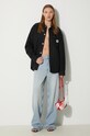 Košeľa s prímesou ľanu Carhartt WIP Ethel Shirt Jac I033569.8902 čierna AW24