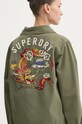 Bavlněná košile Superdry W5011791A.SA2 zelená