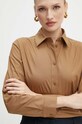 Max Mara Leisure koszula z elastanem brązowy 2426116038600