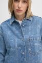 Πουκάμισο Pepe Jeans OVERSHIRT GLITTER PL304958 μπλε