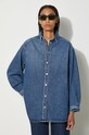 Samsoe Samsoe koszula bawełniana jeansowa Salea klasyczny granatowy F24200016