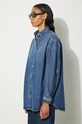 Samsoe Samsoe koszula bawełniana jeansowa Salea granatowy F24200016