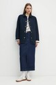 Barbour jachetă de cămașă din lână LOS0066 bleumarin AW24