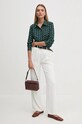 Košeľa Sisley 52D3LQ07H zelená AW24