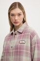 Quiksilver geacă cu aspect de cămașă Plaid Overshirt roz EQYWT04593