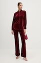 Велюрова сорочка Sisley 51EULQ07Y бордо AW24