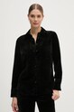 Sisley cămașă de catifea lung negru 51EULQ07Y