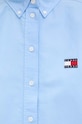 Tommy Jeans camasa din bumbac DW0DW19709 albastru AW24
