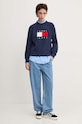 Îmbrăcăminte Tommy Jeans camasa din bumbac DW0DW19709 albastru