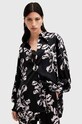 AllSaints koszula z domieszką jedwabiu CHARLI SHIRT klasyczny czarny W010PB