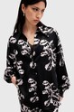Сорочка з домішкою шовку AllSaints CHARLI SHIRT W010PB чорний AW24