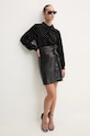 Never Fully Dressed koszula welurowa Cristi Shirt NFDTO1433 czarny AW24