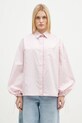 Бавовняна сорочка Fiorucci Elasticated Balloon Sleeve візерунок рожевий W01FPTLO170CO01PN03