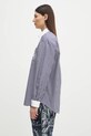 Хлопковая рубашка Sporty & Rich Bristol Crest 100th Oversized SI019517654BL83 тёмно-синий AW24