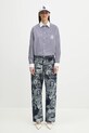 Хлопковая рубашка Sporty & Rich Bristol Crest 100th Oversized SI019517654BL83 тёмно-синий