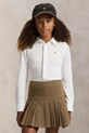 Детска памучна риза Polo Ralph Lauren памук бял 313901132002