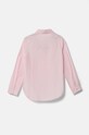 Dětská bavlněná košile United Colors of Benetton 5X9ZCQ03A.G.Seasonal růžová AW24