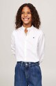 Детская хлопковая рубашка Tommy Hilfiger узор белый KG0KG08230.9BYH.128.176