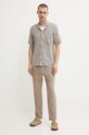 Рубашка с примесью льна Samsoe Samsoe LARRY M24200027 бежевый AW24