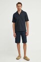 Samsoe Samsoe camasa din amestec de in SAOSCAR M24200074 bleumarin AW25