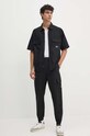 Хлопковая рубашка Calvin Klein Jeans J30J325606 чёрный AW24