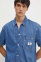 Rifľová košeľa Calvin Klein Jeans modrá J30J325748