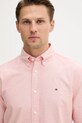Bavlněná košile Tommy Hilfiger růžová MW0MW35774