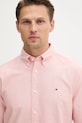 Bavlněná košile Tommy Hilfiger růžová MW0MW35774