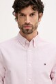 Bombažna srajca Tommy Hilfiger roza MW0MW36238