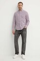 Odzież Tommy Hilfiger koszula bawełniana MW0MW36395 fioletowy