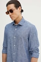 Bavlněná košile Marc O'Polo hladký modrá M26720442256