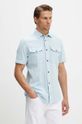 G-Star Raw koszula bawełniana D19751.D454 niebieski AW24