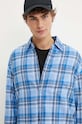 Bavlněná košile Tommy Jeans DM0DM19532 modrá